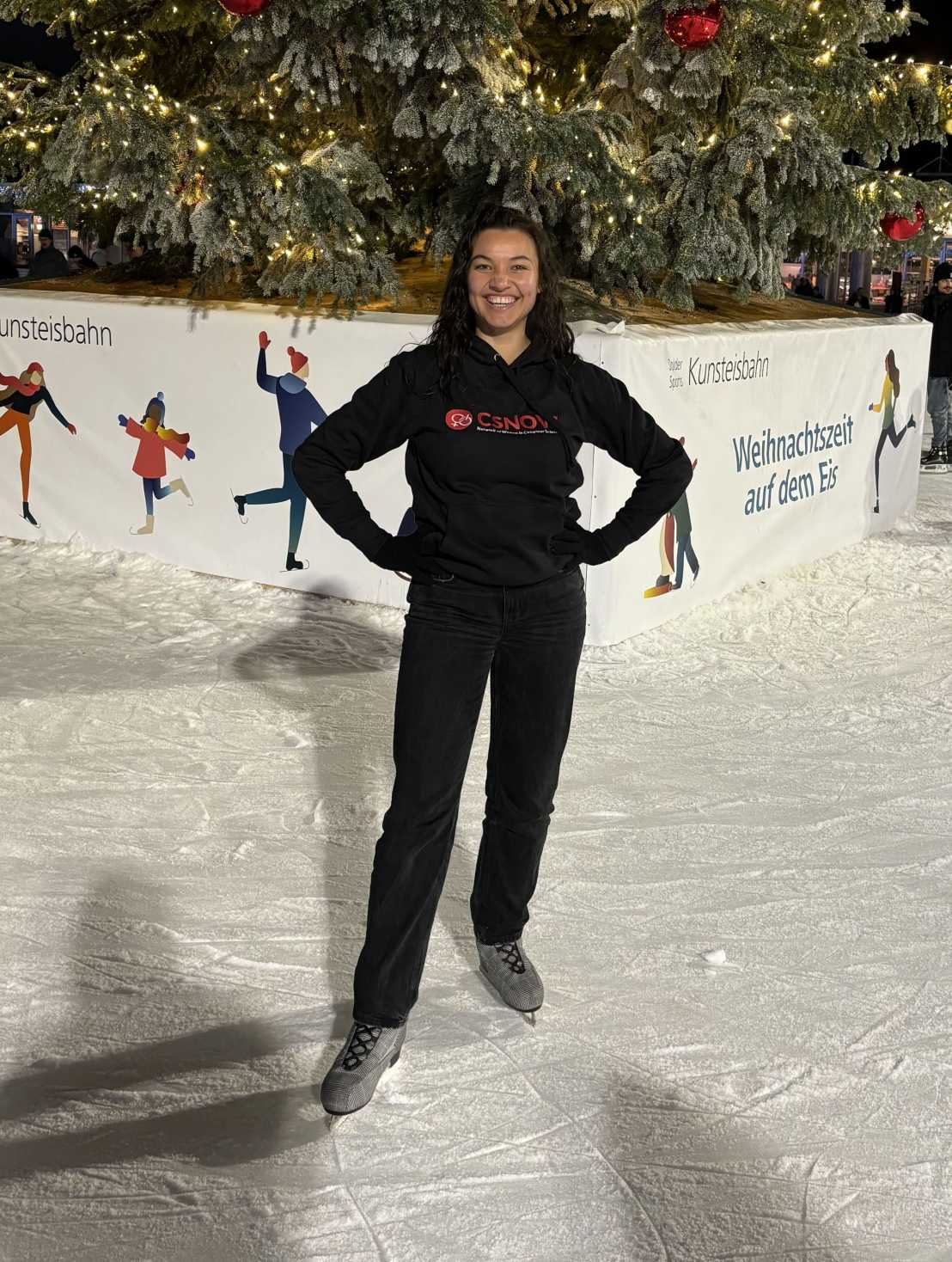 Sophia posing on an ice rink